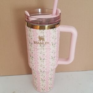 Stanley Pink and  Floral Tumbler with Straw